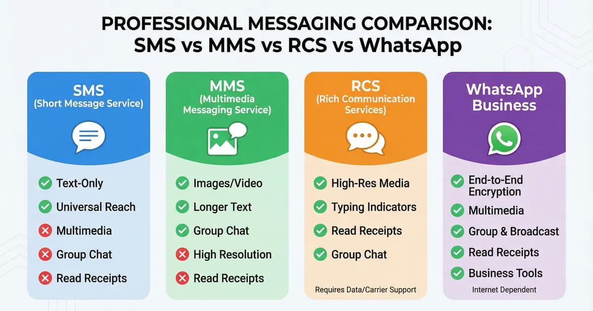 SMS vs RCS vs WhatsApp : Comparatif Messagerie