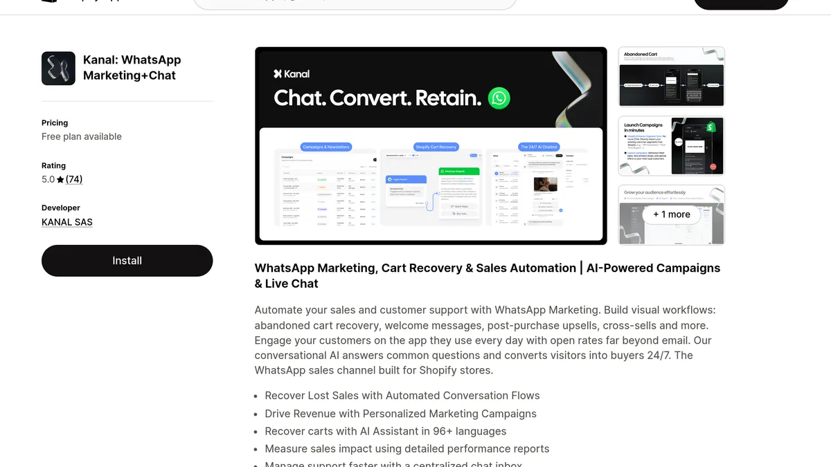 Shopify WhatsApp integration settings