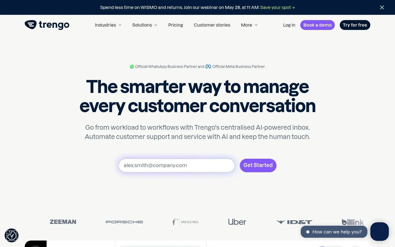 Trengo homepage